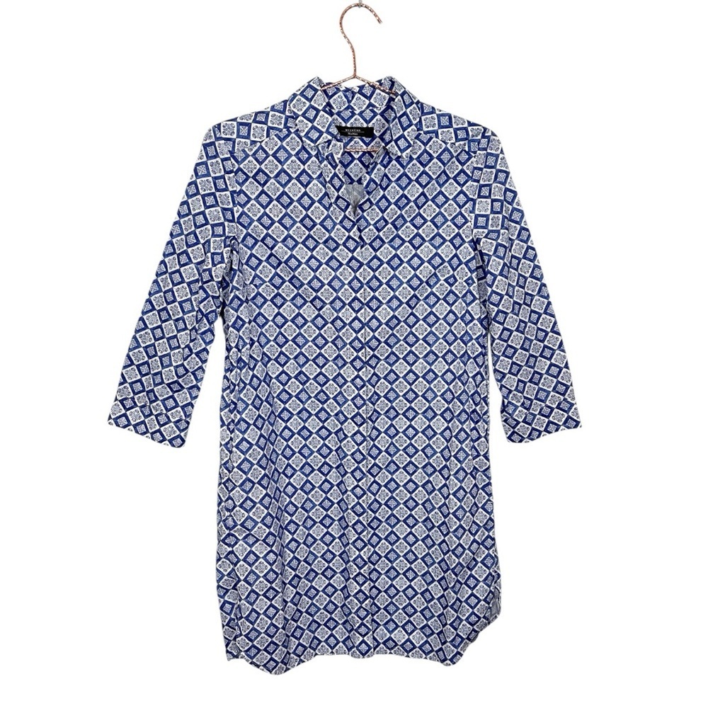 MaxMara Weekend Blue and White Printed Shirtdress